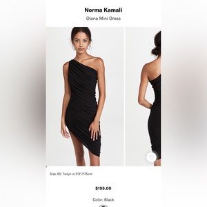 Norma Kamali Diana Black Mini Dress Small